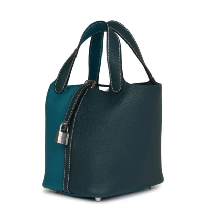 Hermès Picotin Lock 18 Casaque Vert Cypress and Vert Bosphore Palladium Hardware