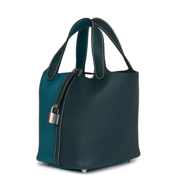 Hermès Picotin Lock 18 Casaque Vert Cypress and Vert Bosphore Palladium Hardware