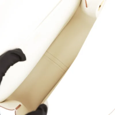 Hermès Halzan 25 White Evercolor Gold Hardware