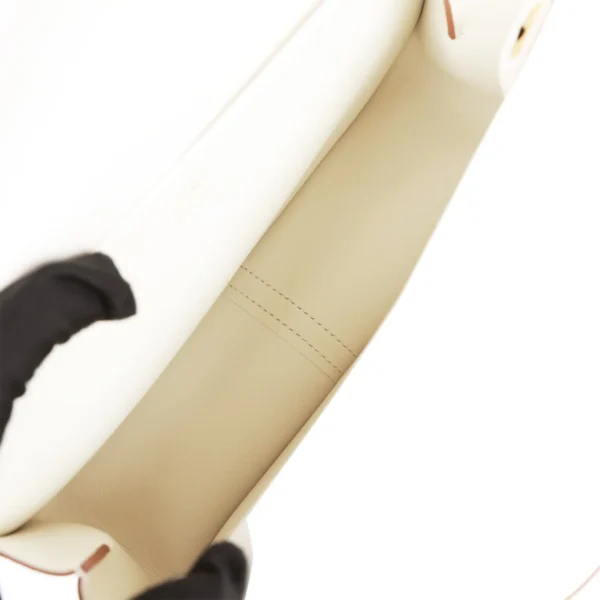 Hermès Halzan 25 White Evercolor Gold Hardware
