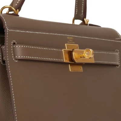 Hermès Kelly Sellier 28 Etoupe Epsom Gold Hardware