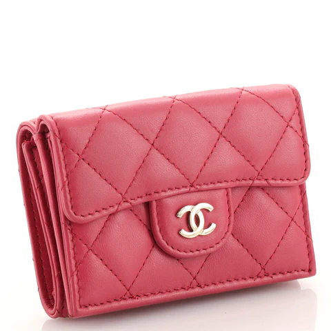 Chanel Classic Trifold Flap Wallet Quilted Lambskin Small