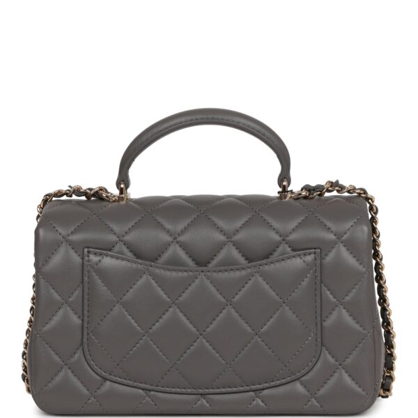 1ae316bb5479e3022b795e0b99eb731f Chanel Mini Rectangular Flap Bag with Top Handle Dark Grey Lambskin Light Gold Hardware