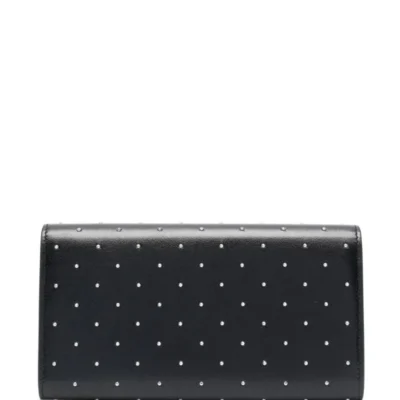 YSL Kate Monogram Studded Clutch in Black