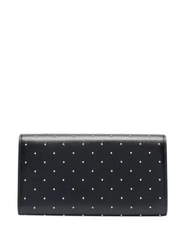 YSL Kate Monogram Studded Clutch in Black