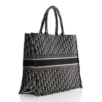 CHRISTIAN DIOR Oblique Large Book Tote Blue Multicolor