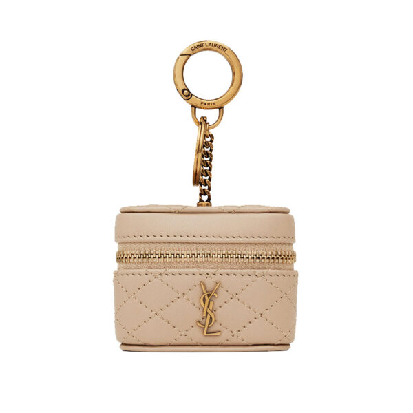 YSL Gaby Airpods Holder In Quilted Lambskin