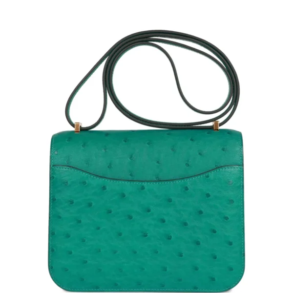 Hermès Constance 18 Vert Verone Ostrich Gold Hardware