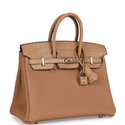 Hermès Birkin 25 Chai Matte Alligator and Togo Touch Permabrass Hardware