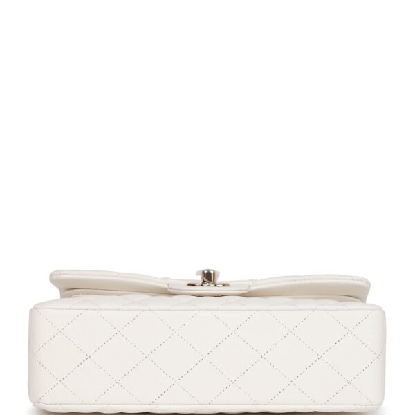 1dcd0c792fe0ce541df356f3df4de8f3 Chanel Small Classic Double Flap White Caviar Light Gold Hardware