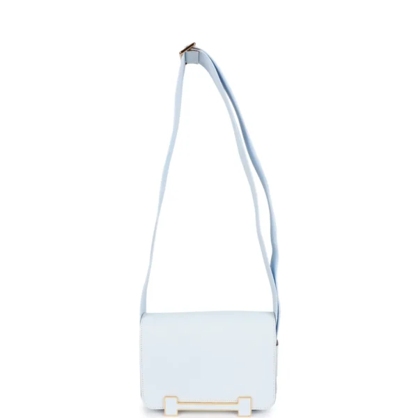 Hermès Geta Bleu Brume Verso Chevre Gold Hardware