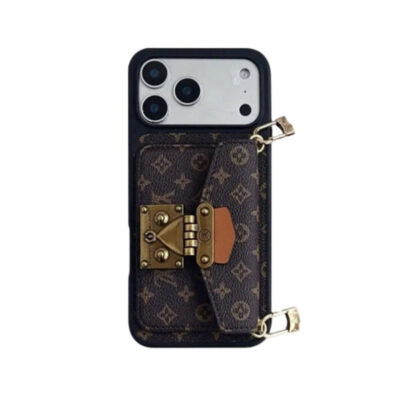 Luxury Louis Vuitton Phone Case with Card Holder and Strap 13-18 Pro & Pro Max