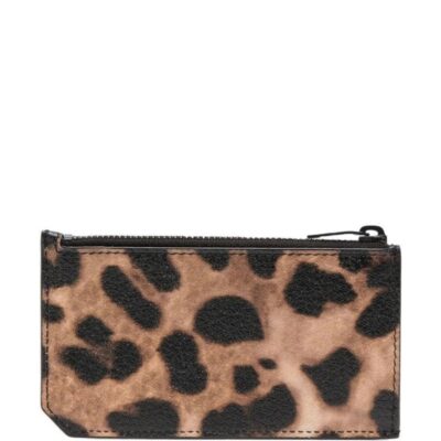 1e99250fe7631474302ff213c9b064e2 حافظة بطاقات سان لوران Fragments Zipped Leopard Print