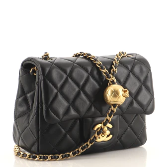 Chanel Pearl Crush Square Flap Bag Quilted Lambskin Mini