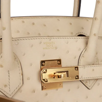 Hermès Birkin 30 Parchemin Ostrich Gold Hardware