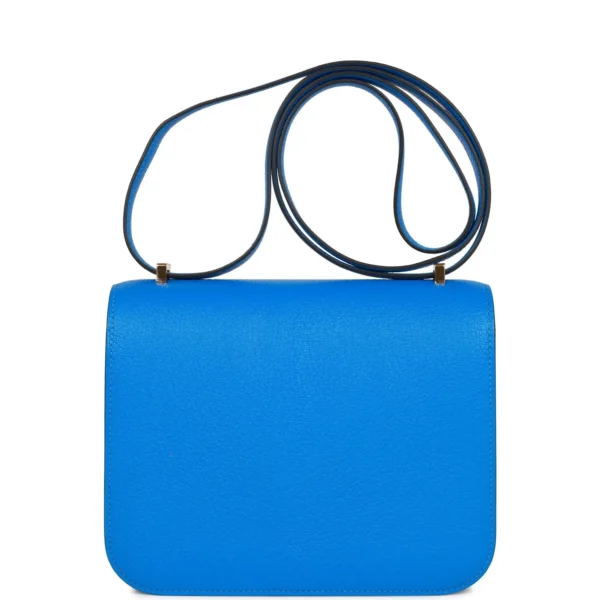 Hermès Constance 18 Bleu Hydra Chevre Gold Hardware