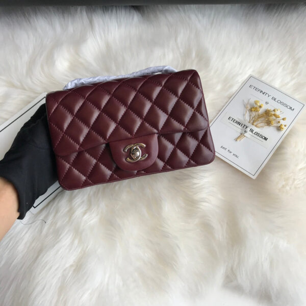20200107_i1578375420_3392_5_jpg CC MINI 20 BAG IN RED BROWN CALFSKIN GOLD HARDWARE