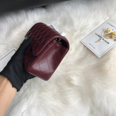 20200107_i1578375420_5268_4_jpg CC MINI 20 BAG IN RED BROWN CALFSKIN GOLD HARDWARE
