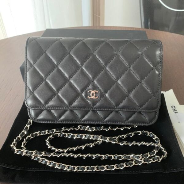 20200908_i1599532264_8850_0_jpg CC MINI 19 CLASSIC WALLET WITH STRAP IN BLACK LAMBSKIN WITH SILVER HARDWARE