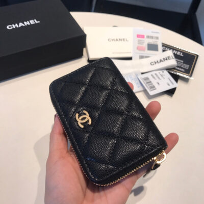 20201013_i1602573918_2153_3_jpg_c46de341-02ed-4086-976a-817a9ef9f81f CC ZIPPED CAVIAR PURSE 11 BLACK CALFSKIN GOLD ICON