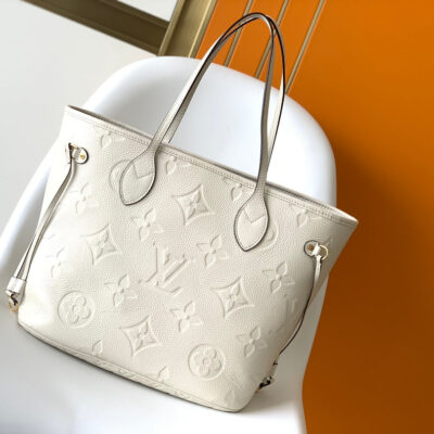 NEVERFULL MM 32 WHITE MONOGRAM EMPREINTE LEATHER