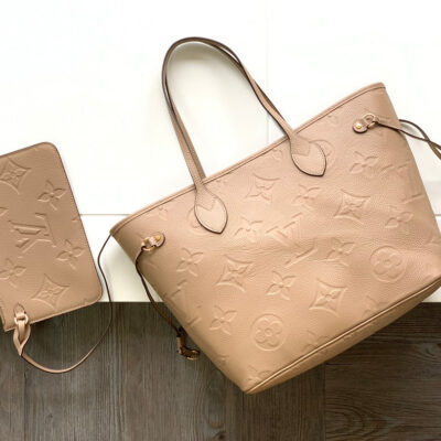 NEVERFULL MM 32 BEIGE MONOGRAM EMPREINTE LEATHER
