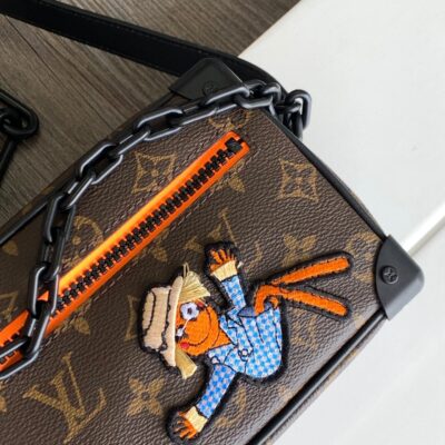 MINI SOFT TRUNK 18 IN BROWN MONOGRAM CANVAS WITH EMBROIDERED ANIMATED CHARACTER