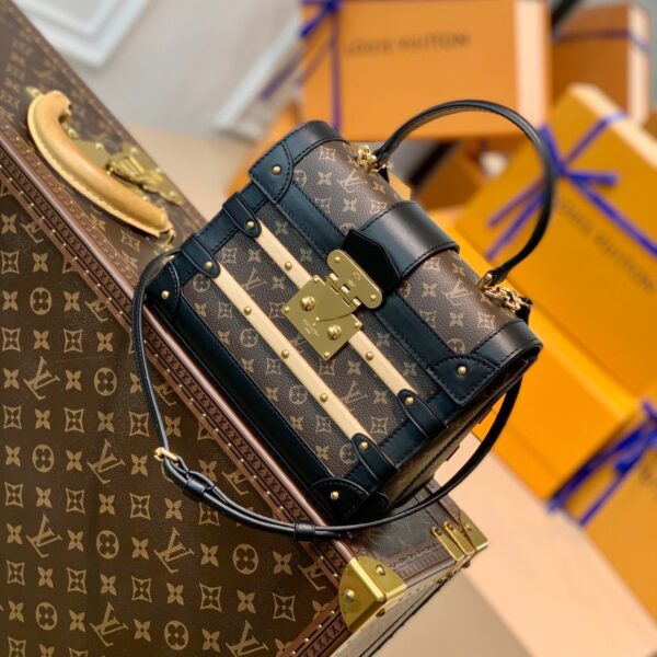 20210811_i1628668233_9813_0_jpg TRIANON PM 21 IN BROWN MONOGRAM COATED CANVAS AND BLACK CALFSKIN SIGNATURE S-LOCK