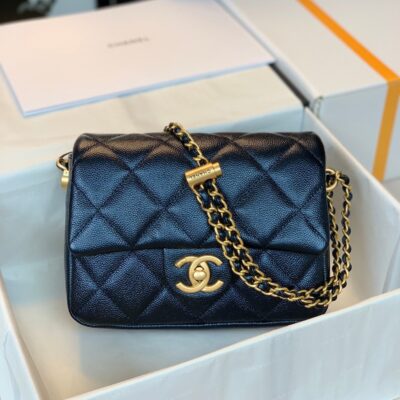 20211010_i1633841331_4063_0_jpg_c0e5570c-d820-42cc-870a-d2ab147ded2d CHANEL 25S CLASSIC FLAP 19 CM IN BLACK CAVIAR LEATHER WITH GOLD HARDWARE