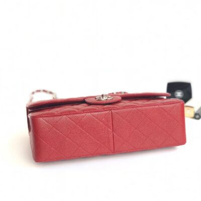 FLAP BAG JUMBO 30CM RED CAVIAR SILVER HARDWARE