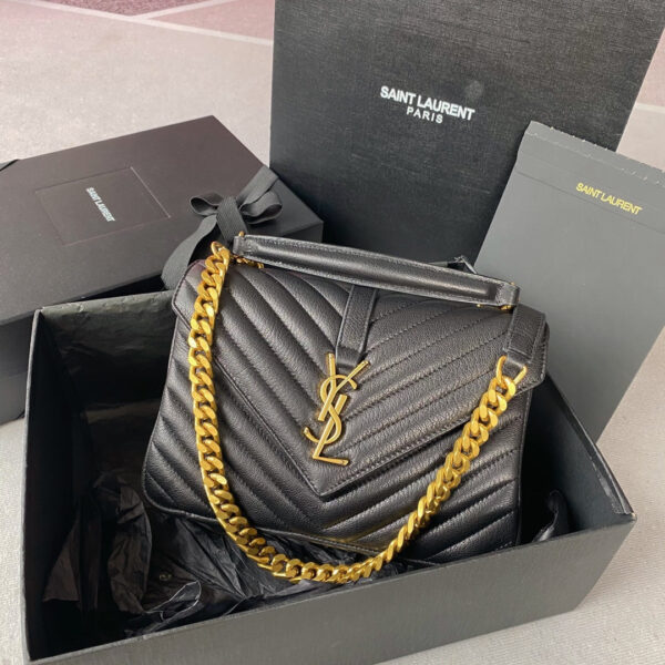 20220415_i1650009082_8615_0_jpg COLLEGE MEDIUM 24 IN BLACK LAMBSKIN GOLD HARDWARE