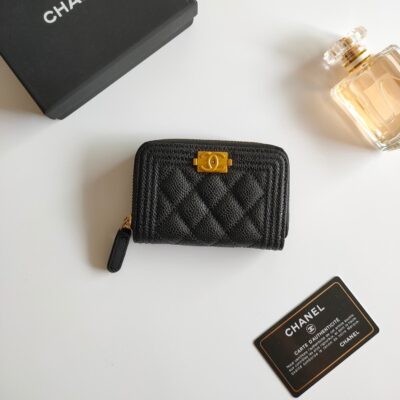 20220821_a1661075273938_5237_jpg_503250e3-7e49-4af6-8c9d-25d278091f06 CC BOY ZIP COIN PURSE 11.5 BLACK GRAINED CALFSKIN GOLD ICON