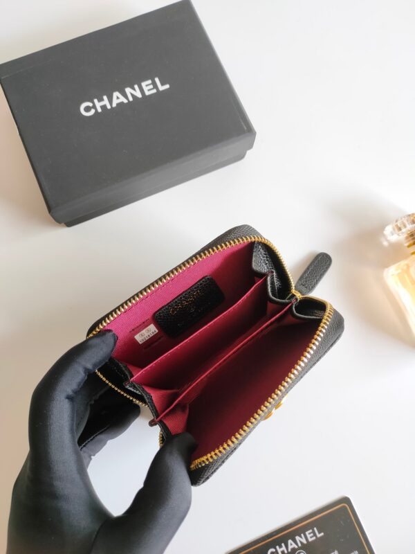 20220821_a1661075274198_1635_jpg_725fc314-1afb-44ae-8fe1-ec9793c3c5c7 CC BOY ZIP COIN PURSE 11.5 BLACK GRAINED CALFSKIN GOLD ICON