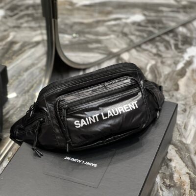 CROSSBODY BAG 24 IN BLACK POLISHED NYLON