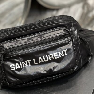 CROSSBODY BAG 24 IN BLACK POLISHED NYLON