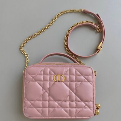 CARO 18 CAMERA BAG IN LIGHT PINK CALFSKIN