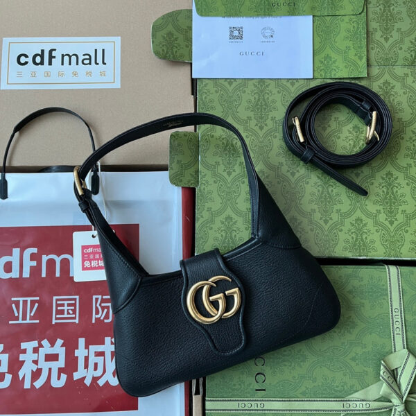 20221222_i1671704464_5031_0_jpg APHRODITE SMALL SHOULDER BAG 27 IN BLACK CALFSKIN GOLD HARDWARE