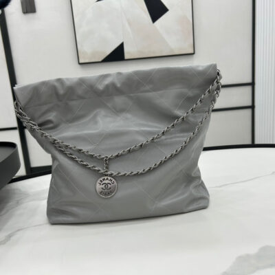 20230318_i1679087500_5914_2_jpg CC MEDIUM 37 HANDBAG IN GREY CALFSKIN SILVER HARDWARE