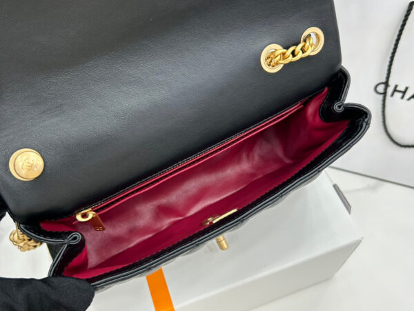 20230408_i1680924542_3773_6_jpg CC SMALL 23 FLAP BAG IN BLACK CALFSKIN GOLD HARDWARE