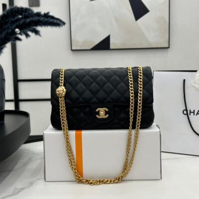 20230408_i1680924542_5131_0_jpg CC SMALL 23 FLAP BAG IN BLACK CALFSKIN GOLD HARDWARE