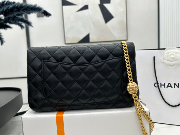 20230408_i1680924542_9522_2_jpg CC SMALL 23 FLAP BAG IN BLACK CALFSKIN GOLD HARDWARE