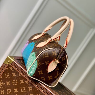 LV x YK SPEEDY BANDOULIÈRE 20 IN BROWN MONOGRAM COATED CANVAS AND CALFSKIN
