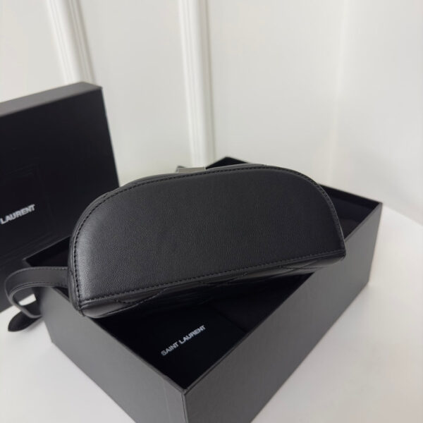 JUNE 19 BLACK QUILTED LAMBSKIN WITH SILVER LOGO BOX BAG