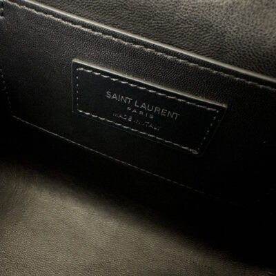 JUNE 19 BLACK QUILTED LAMBSKIN WITH SILVER LOGO BOX BAG