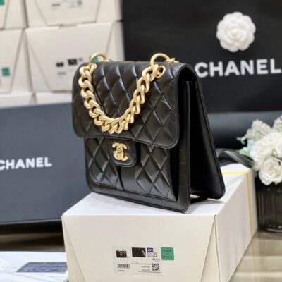 20230504_i1683166825_1964_2_jpg 25S CHANEL MEDIUM FLAP BAG 25 IN BLACK CALFSKIN GOLD HARDWARE