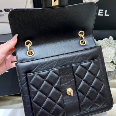 20230504_i1683166825_5011_4_jpg 25S CHANEL MEDIUM FLAP BAG 25 IN BLACK CALFSKIN GOLD HARDWARE