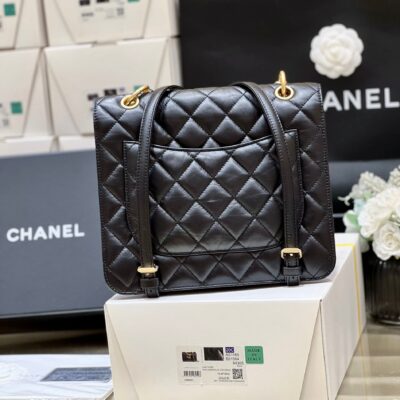 20230504_i1683166825_9096_3_jpg 25S CHANEL MEDIUM FLAP BAG 25 IN BLACK CALFSKIN GOLD HARDWARE