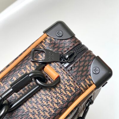 MINI SOFT TRUNK 18 IN BROWN DAMIER EBENE COATED CANVAS BLACK CHAIN