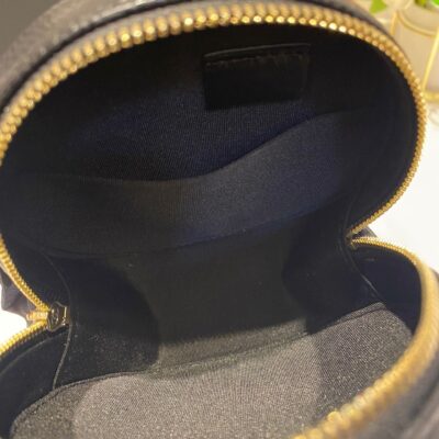 CC MINI 12 ROUND CHAIN BAG IN BLACK CALFSKIN GOLD HARDWARE
