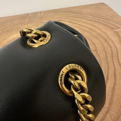 CALYPSO 26 BLACK LAMBSKIN CHAIN BAG